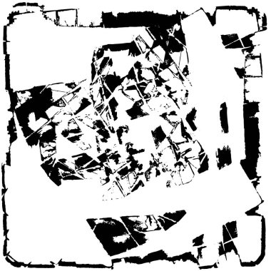 Çizik ve çatlaklarla dolu siyah beyaz bir arka plan. vektör dokusu. 