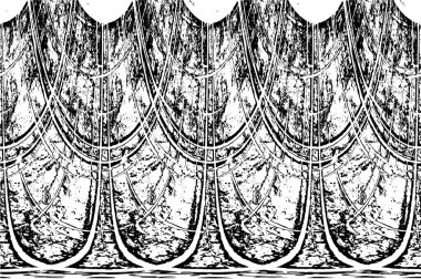 Çizik ve çatlaklarla dolu siyah beyaz bir arka plan. vektör dokusu. 