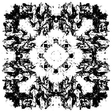 Çizik ve çatlaklarla dolu siyah beyaz bir arka plan. vektör dokusu. 