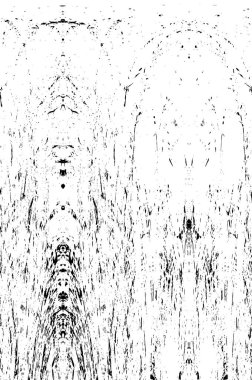 Çizik ve çatlaklarla dolu siyah beyaz bir arka plan. vektör dokusu. 