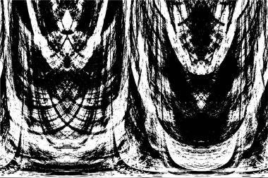 Çizik ve çatlaklarla dolu siyah beyaz bir arka plan. vektör dokusu. 