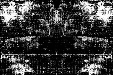 Çizik ve çatlaklarla dolu siyah beyaz bir arka plan. vektör dokusu. 