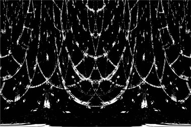 Çizik ve çatlaklarla dolu siyah beyaz bir arka plan. vektör dokusu. 