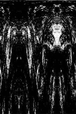 Çizik ve çatlaklarla dolu siyah beyaz bir arka plan. vektör dokusu. 