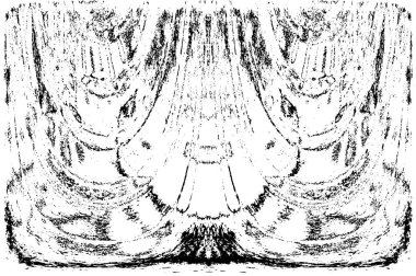 Grunge dikey olarak simetrik siyah beyaz doku. Tek renkli yıpranmış kaplama deseni. 