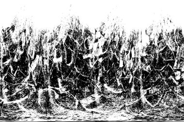 Çizik ve çatlaklarla dolu siyah beyaz bir arka plan. vektör dokusu. 