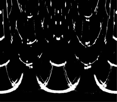 Çizik ve çatlaklarla dolu siyah beyaz bir arka plan. vektör dokusu. 