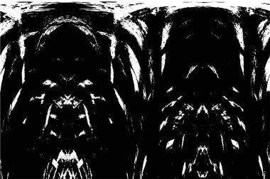 Çizik ve çatlaklarla dolu siyah beyaz bir arka plan. vektör dokusu. 