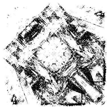 Çizik ve çatlaklarla dolu siyah beyaz bir arka plan. vektör dokusu. 