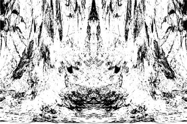 Çizik ve çatlaklarla dolu siyah beyaz bir arka plan. vektör dokusu. 