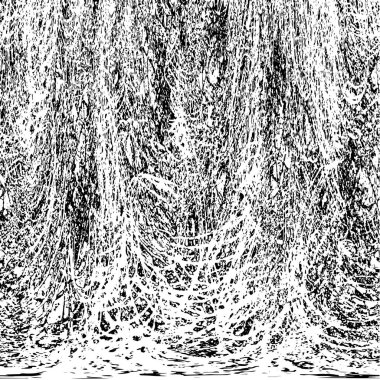 Çizik ve çatlaklarla dolu siyah beyaz bir arka plan. vektör dokusu. 