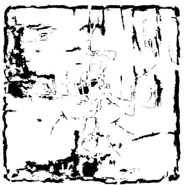 Çizik ve çatlaklarla dolu siyah beyaz bir arka plan. vektör dokusu. 