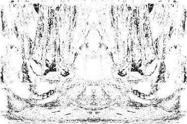 Grunge dikey olarak simetrik siyah beyaz doku. Tek renkli yıpranmış kaplama deseni. 