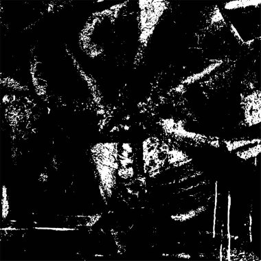 Çizik ve çatlaklarla dolu siyah beyaz bir arka plan. vektör dokusu. 