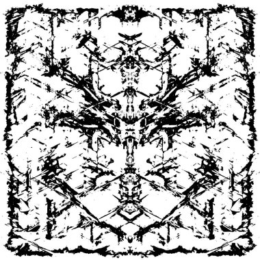 Çizik ve çatlaklarla dolu siyah beyaz bir arka plan. vektör dokusu. 