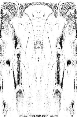 Grunge dikey olarak simetrik siyah beyaz doku. Tek renkli yıpranmış kaplama deseni. 