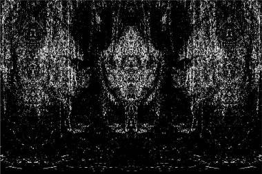 Grunge dikey olarak simetrik siyah beyaz doku. Tek renkli yıpranmış kaplama deseni. 