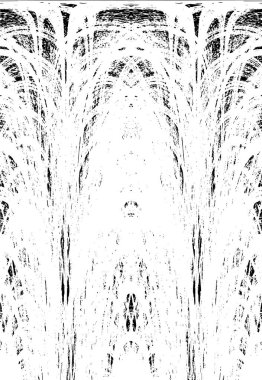 Grunge dikey olarak simetrik siyah beyaz doku. Tek renkli yıpranmış kaplama deseni. 