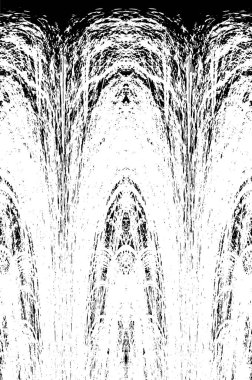 Grunge dikey olarak simetrik siyah beyaz doku. Tek renkli yıpranmış kaplama deseni. 