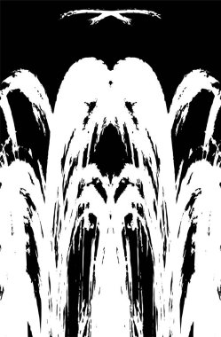 Grunge dikey olarak simetrik siyah beyaz doku. Tek renkli yıpranmış kaplama deseni. 