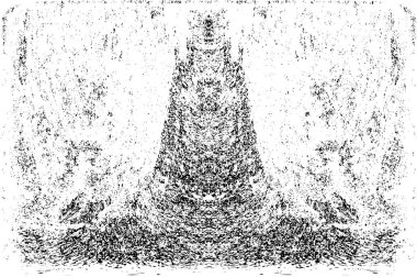 Grunge dikey olarak simetrik siyah beyaz doku. Tek renkli yıpranmış kaplama deseni. 