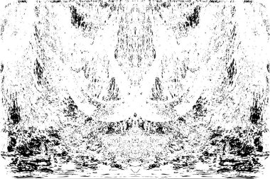 Grunge dikey olarak simetrik siyah beyaz doku. Tek renkli yıpranmış kaplama deseni. 