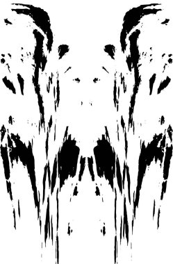 Grunge dikey olarak simetrik siyah beyaz doku. Tek renkli yıpranmış kaplama deseni. 