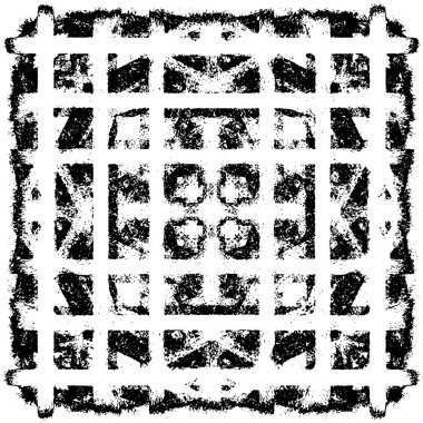 Çizik ve çatlaklarla dolu siyah beyaz bir arka plan. vektör dokusu. 