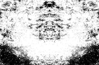 Çizik ve çatlaklarla dolu siyah beyaz bir arka plan. vektör dokusu. 