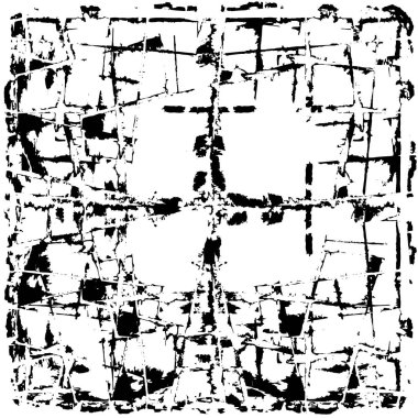 Çizik ve çatlaklarla dolu siyah beyaz bir arka plan. vektör dokusu. 