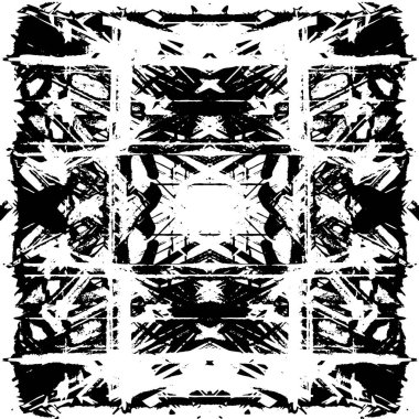 Çizik ve çatlaklarla dolu siyah beyaz bir arka plan. vektör dokusu. 