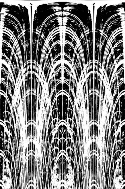 Grunge dikey olarak simetrik siyah beyaz doku. Tek renkli yıpranmış kaplama deseni. 