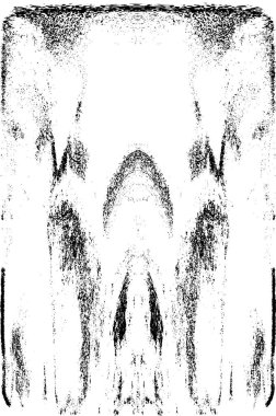 Grunge dikey olarak simetrik siyah beyaz doku. Tek renkli yıpranmış kaplama deseni. 