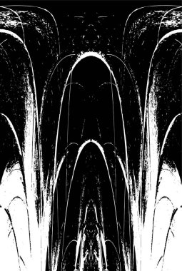 Grunge dikey olarak simetrik siyah beyaz doku. Tek renkli yıpranmış kaplama deseni. 