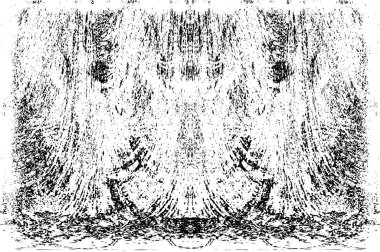 Grunge dikey olarak simetrik siyah beyaz doku. Tek renkli yıpranmış kaplama deseni. 