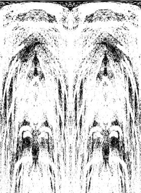 Grunge dikey olarak simetrik siyah beyaz doku. Tek renkli yıpranmış kaplama deseni. 