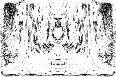 Grunge dikey olarak simetrik siyah beyaz doku. Tek renkli yıpranmış kaplama deseni. 