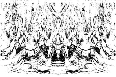 Grunge dikey olarak simetrik siyah beyaz doku. Tek renkli yıpranmış kaplama deseni. 