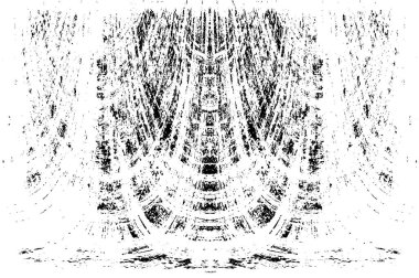 Grunge dikey olarak simetrik siyah beyaz doku. Tek renkli yıpranmış kaplama deseni. 