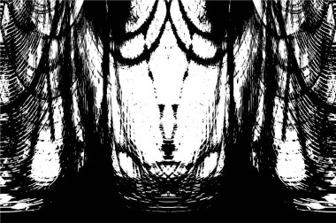 Siyah ve beyaz desenli soyut sıkıntılı arkaplan.