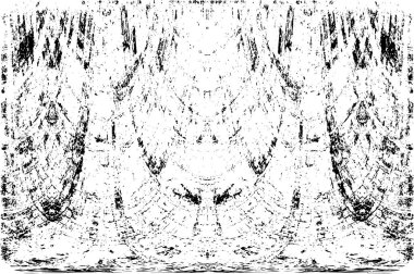 Grunge dikey olarak simetrik siyah beyaz doku. Tek renkli yıpranmış kaplama deseni. 