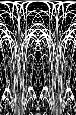 Grunge dikey olarak simetrik siyah beyaz doku. Tek renkli yıpranmış kaplama deseni. 