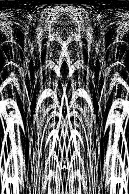 Grunge dikey olarak simetrik siyah beyaz doku. Tek renkli yıpranmış kaplama deseni. 