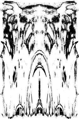 Grunge dikey olarak simetrik siyah beyaz doku. Tek renkli yıpranmış kaplama deseni. 