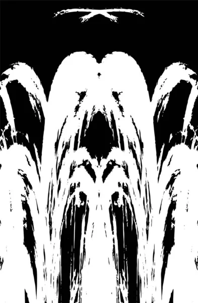 Grunge dikey olarak simetrik siyah beyaz doku. Tek renkli yıpranmış kaplama deseni. 