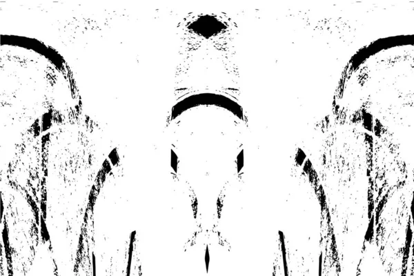 Grunge dikey olarak simetrik siyah beyaz doku. Tek renkli yıpranmış kaplama deseni. 