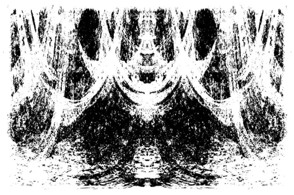 Grunge dikey olarak simetrik siyah beyaz doku. Tek renkli yıpranmış kaplama deseni. 