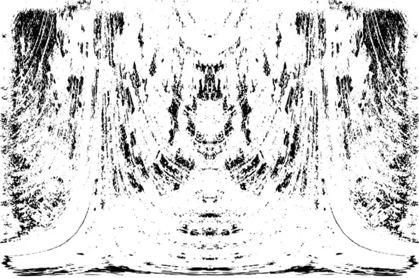 Grunge dikey olarak simetrik siyah beyaz doku. Tek renkli yıpranmış kaplama deseni. 