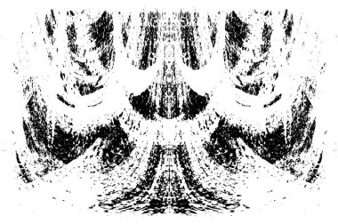 Grunge dikey olarak simetrik siyah beyaz doku. Tek renkli yıpranmış kaplama deseni. 