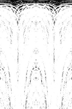 Grunge dikey olarak simetrik siyah beyaz doku. Tek renkli yıpranmış kaplama deseni. 